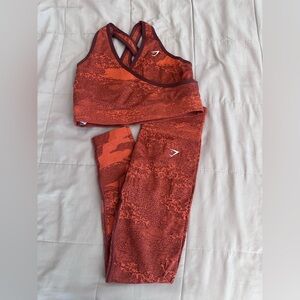 GYMSHARK SET ADAPT SEAMLESS BURNT ORANGE CAMO